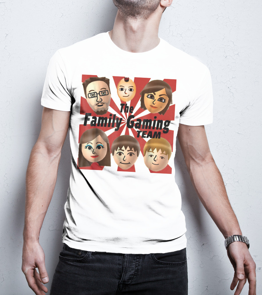 Family Gaming Team Characters With Text Burst T-Shirt