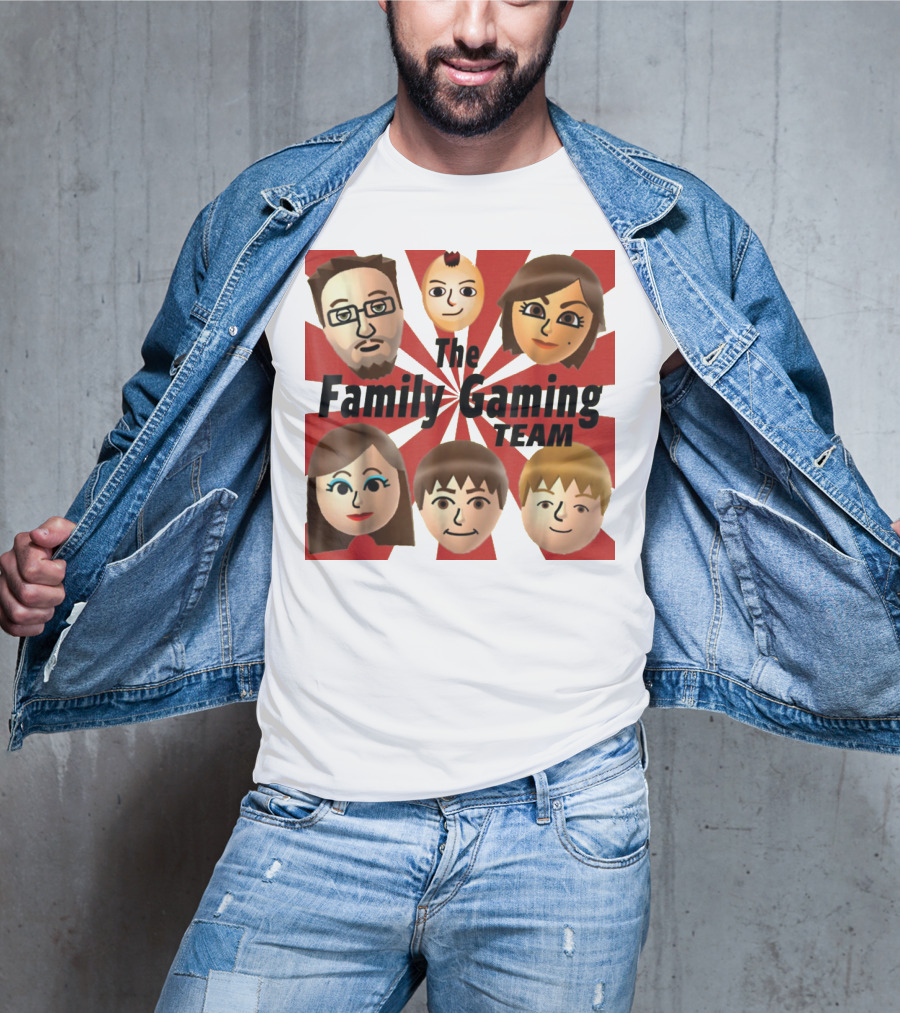 Family Gaming Team Characters With Text Burst T-Shirt