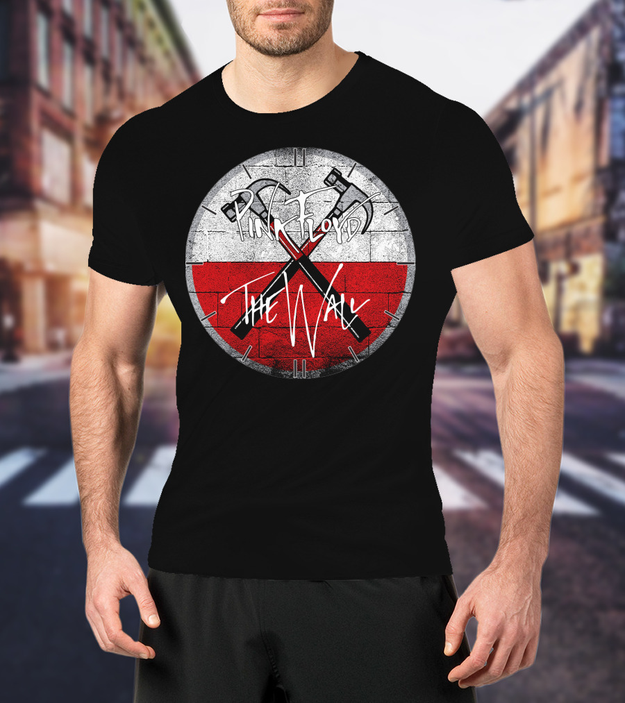 Pink Floyd The Wall Crossed Hammers Brick Circle T-Shirt