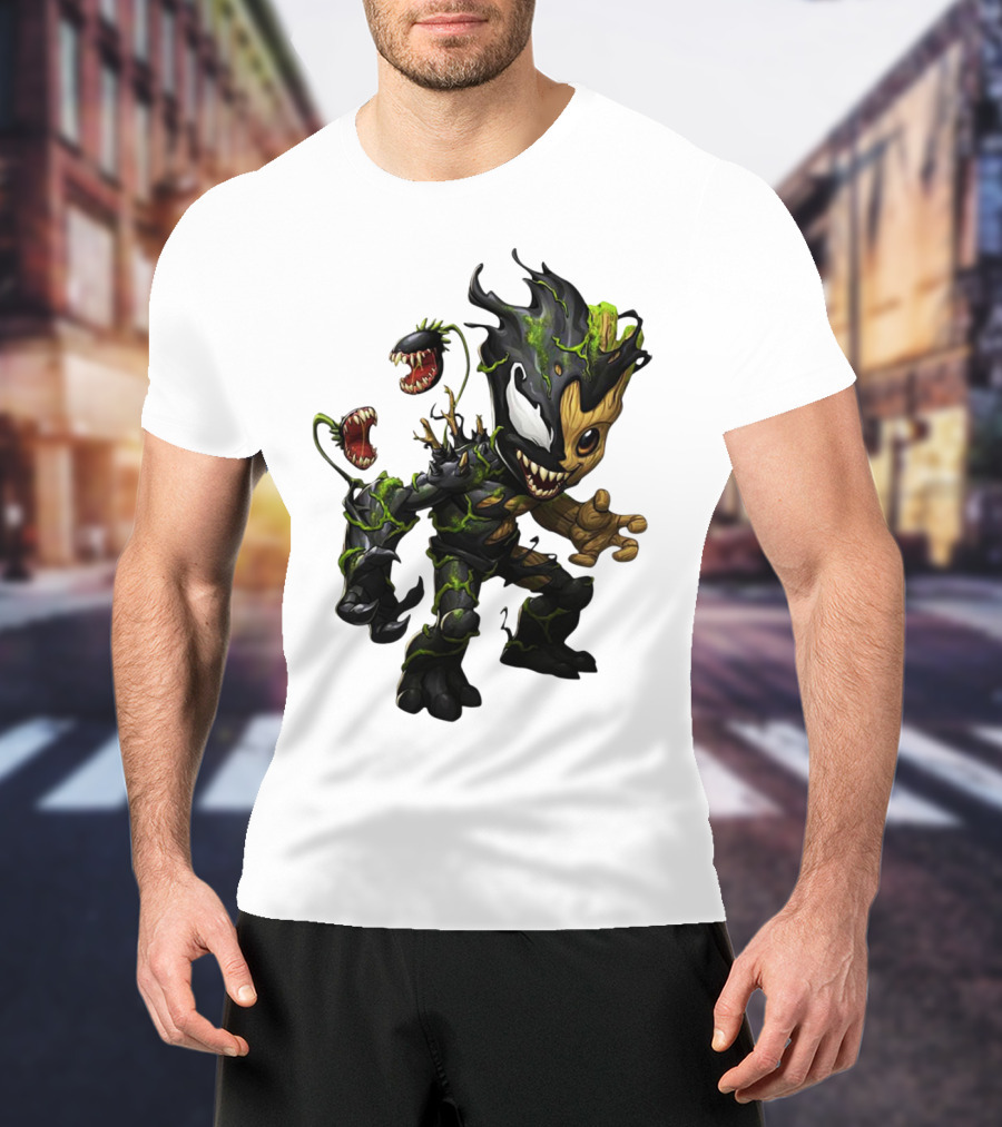 Baby Groot Venom Mashup Character Fusion T-Shirt