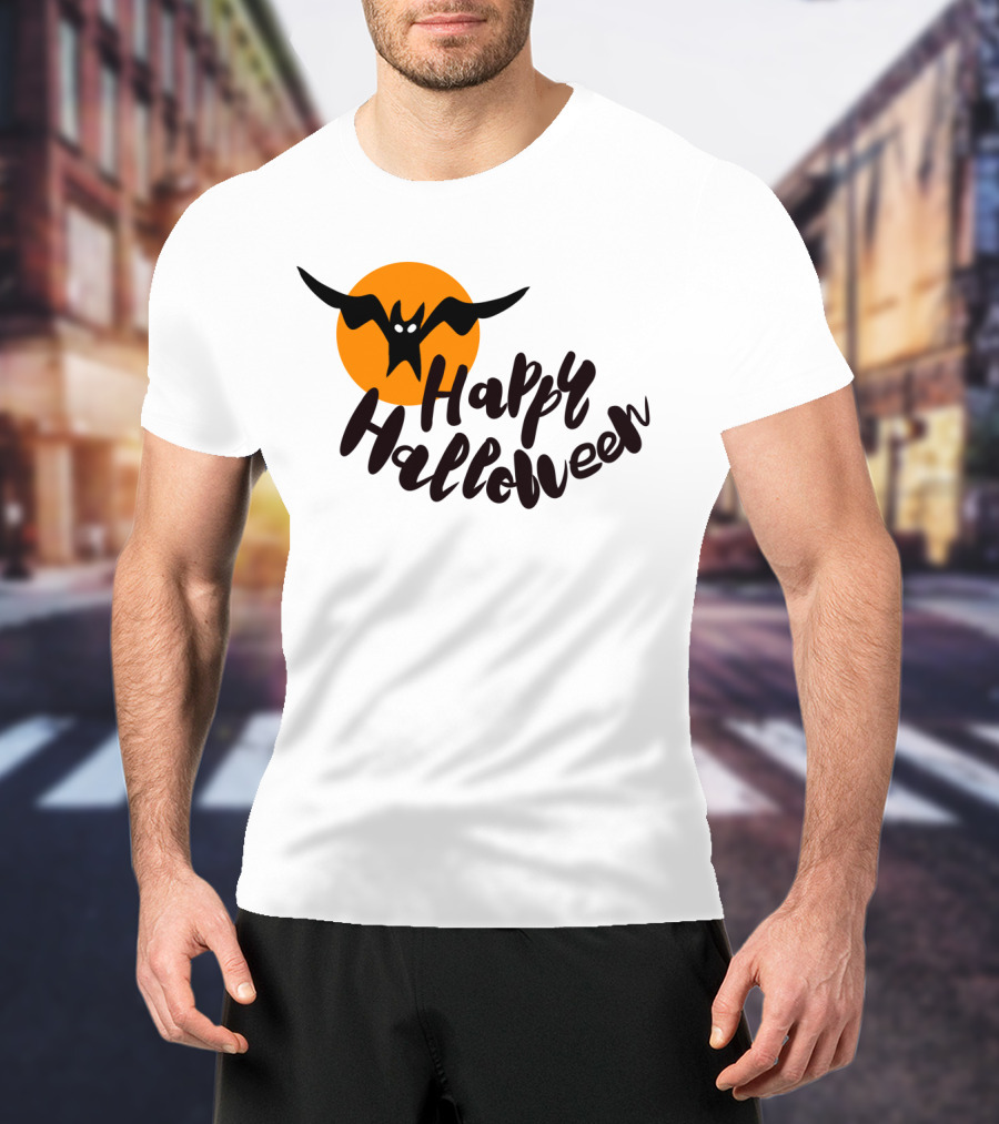 Happy Halloween Cartoon Bat T-Shirt