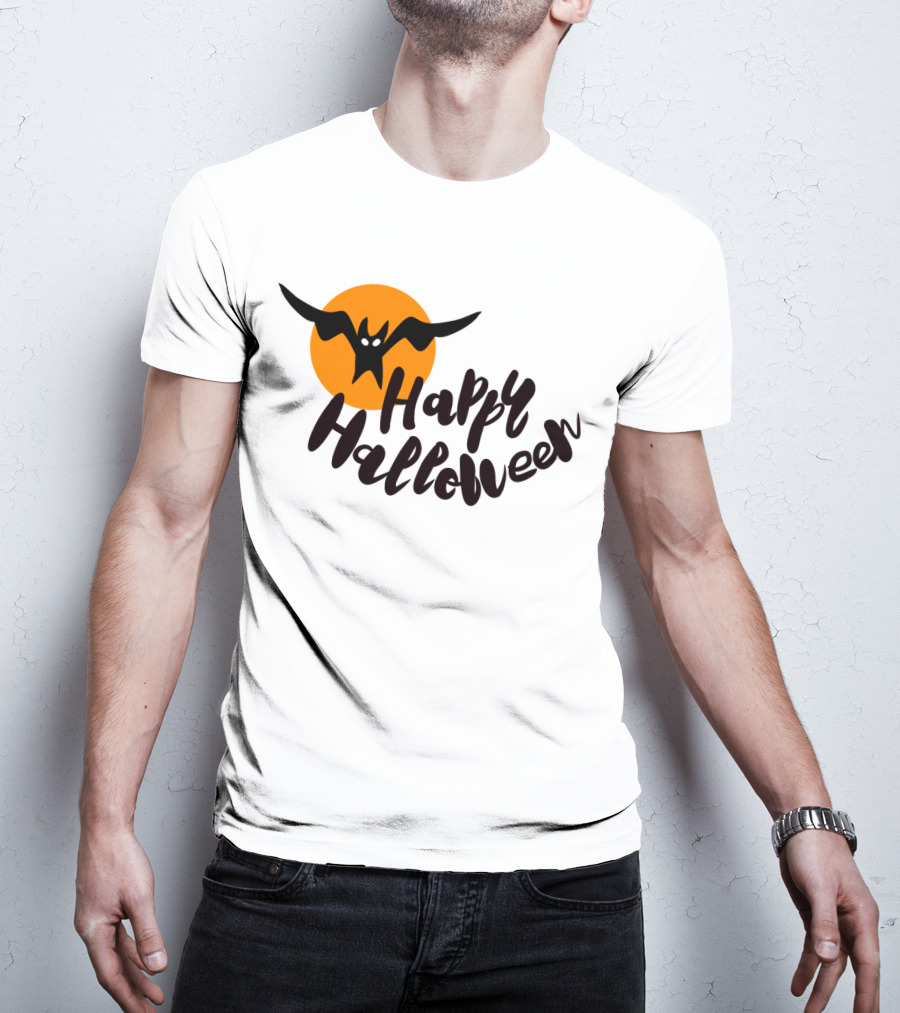 Happy Halloween Cartoon Bat T-Shirt