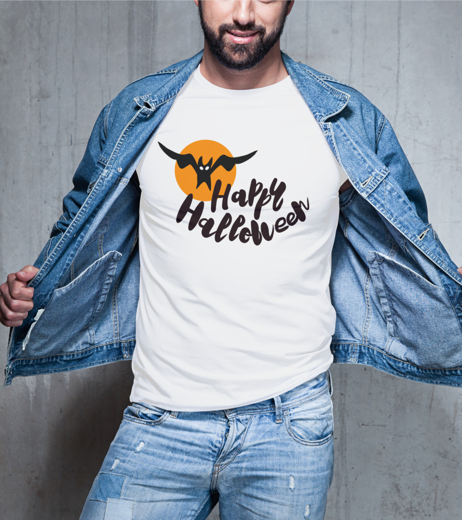 Happy Halloween Cartoon Bat T-Shirt