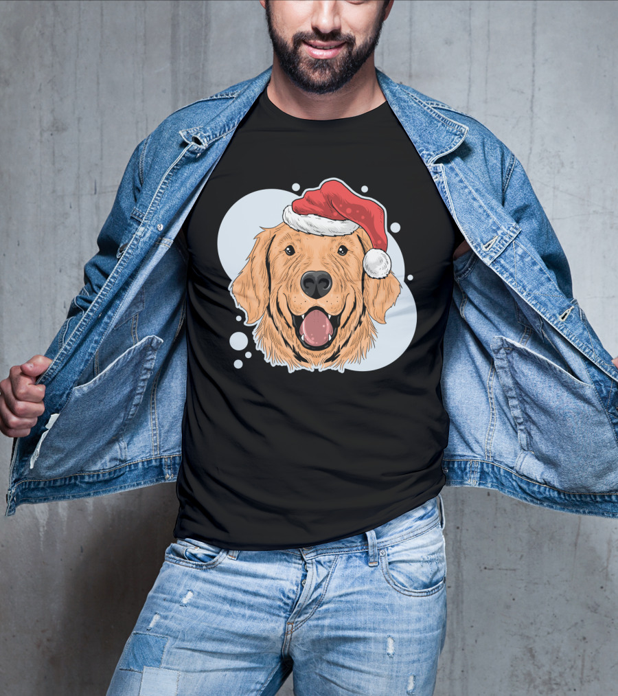 Christmas Dog Santa Claus Hat T-Shirt
