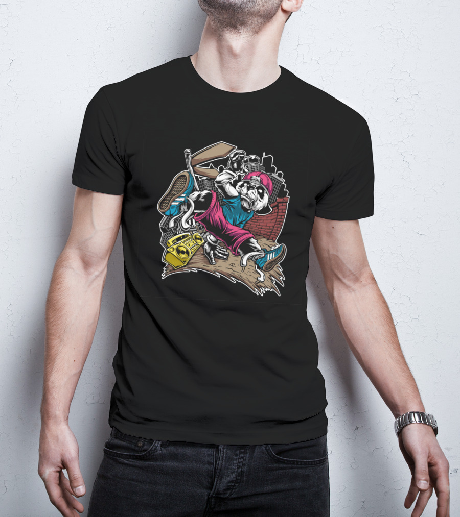 Kungfu Panda Boombox Break Dance Urban Vibes Music T-Shirt