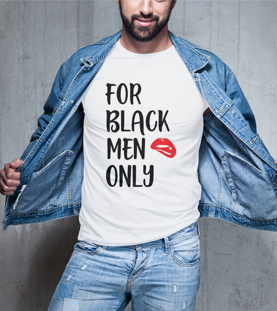 For Black Men Only Red Lips T-Shirt