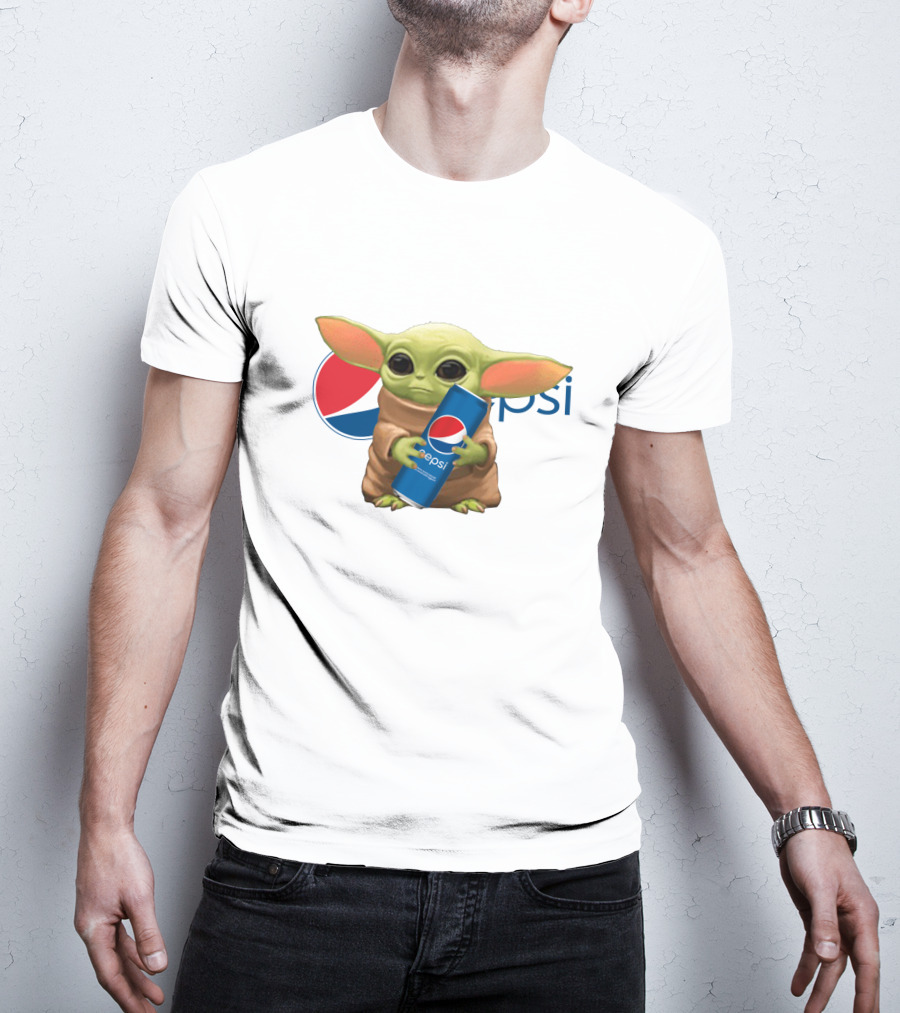Baby Yoda Holding Pepsi Can With Pepsi T-Shirt