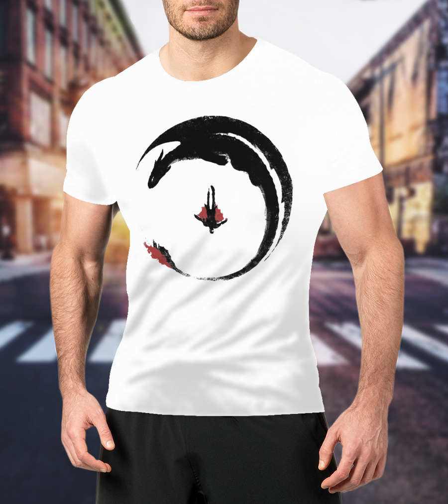 Hiccup And Toothless Fly Artistic Circular T-Shirt