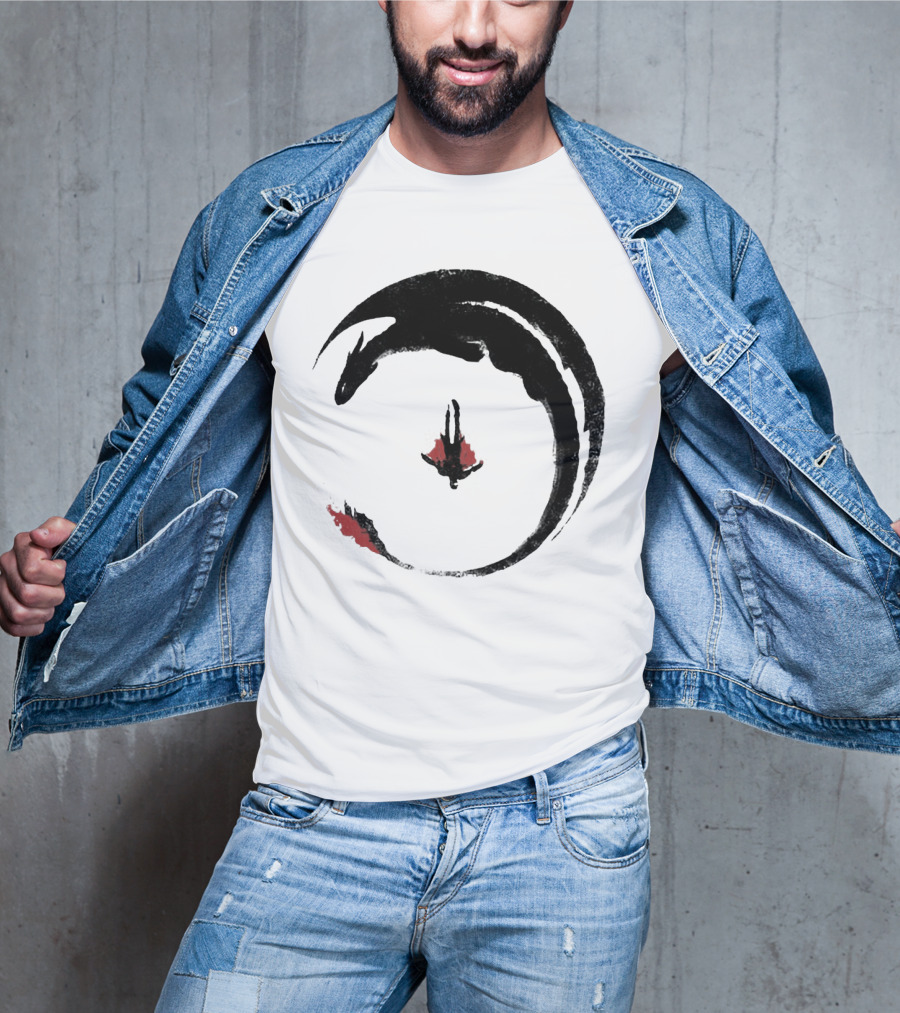 Hiccup And Toothless Fly Artistic Circular T-Shirt