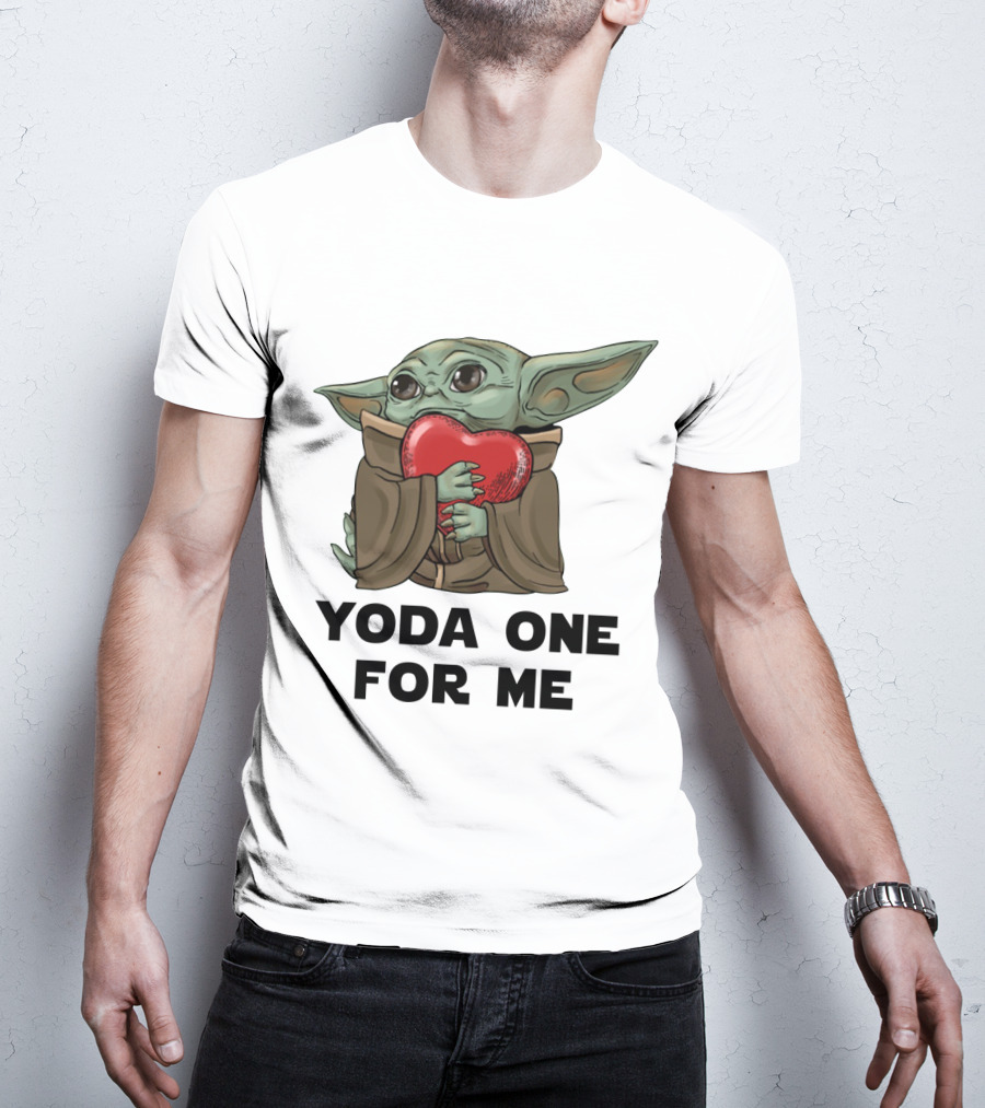 Yoda One For Me Baby Yoda Hug Heart T-Shirt