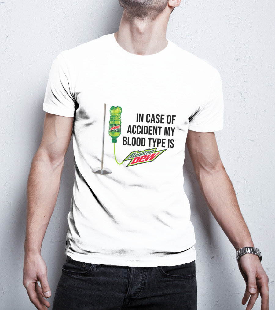 Blood Type IV Mountain Dew Emergency Kit T-Shirt