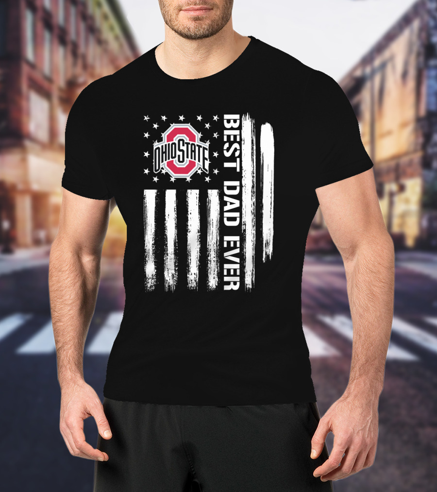 Ohio State Best Dad Ever Flag T-Shirt