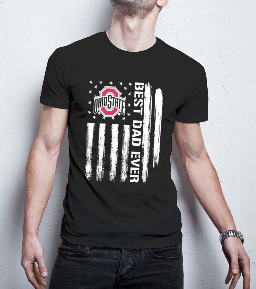 Ohio State Best Dad Ever Flag T-Shirt