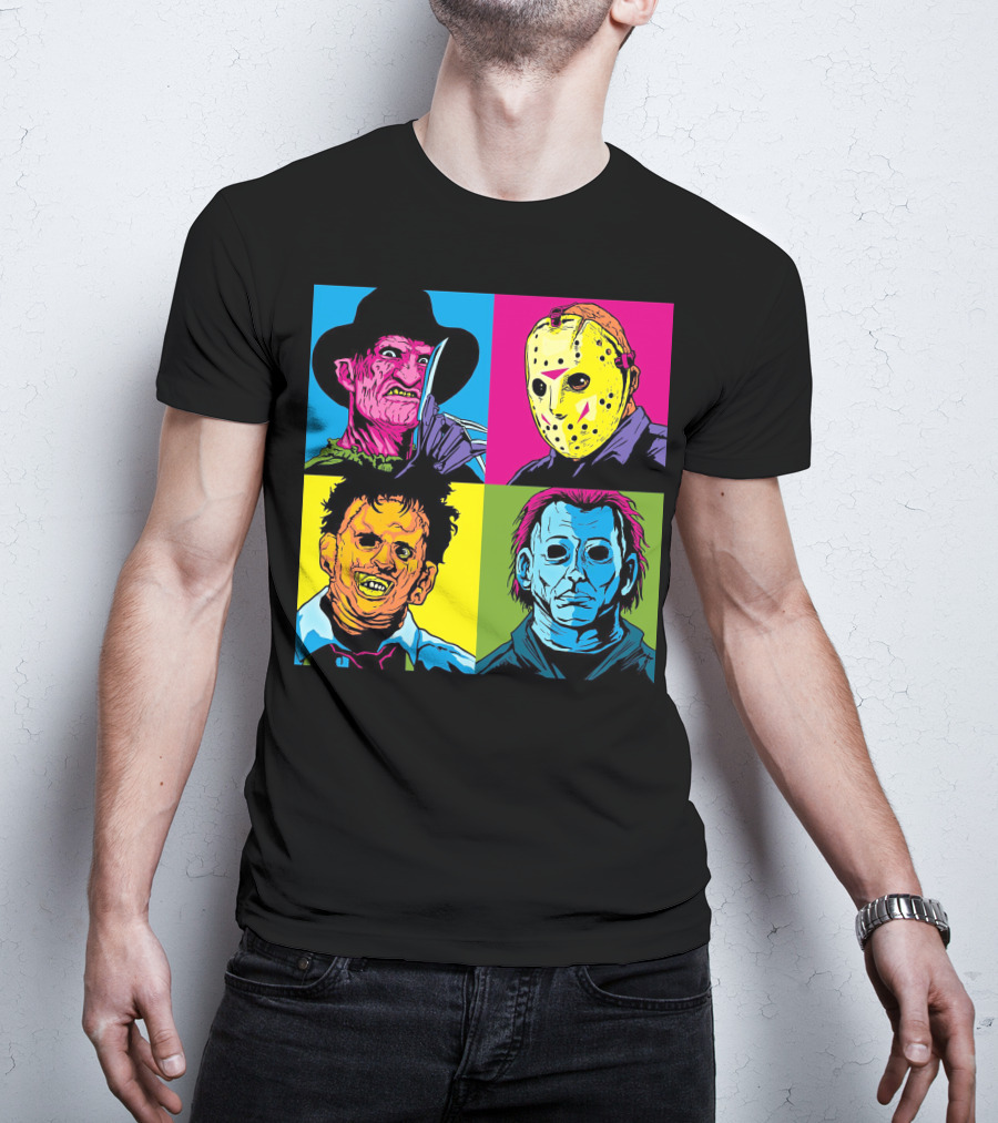 Freddy Krueger Jason Voorhees Leatherface Michael Myers Horror Movie Pop T-Shirt