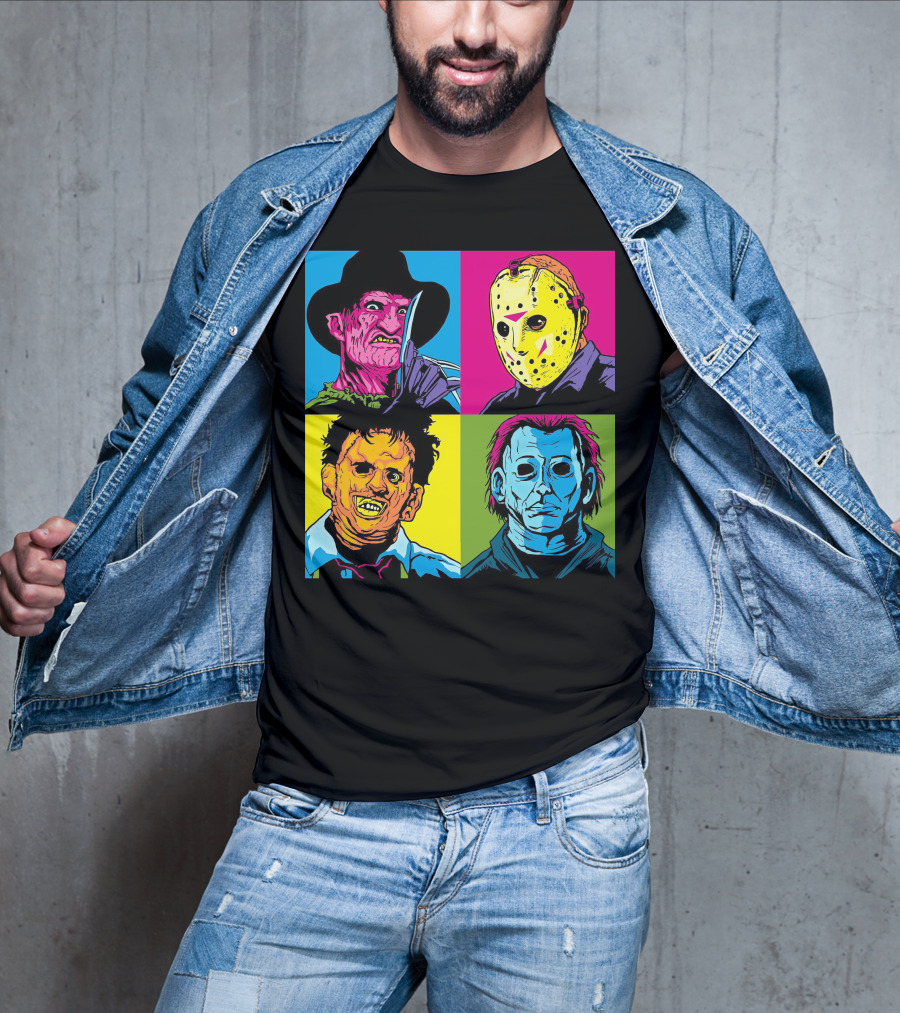 Freddy Krueger Jason Voorhees Leatherface Michael Myers Horror Movie Pop T-Shirt