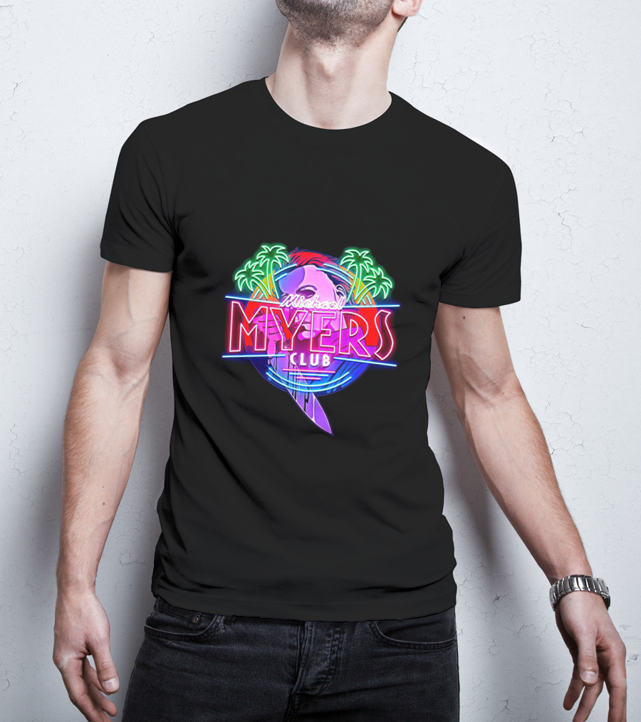Michael Myers Club Neon Palm Retro Knife T-Shirt
