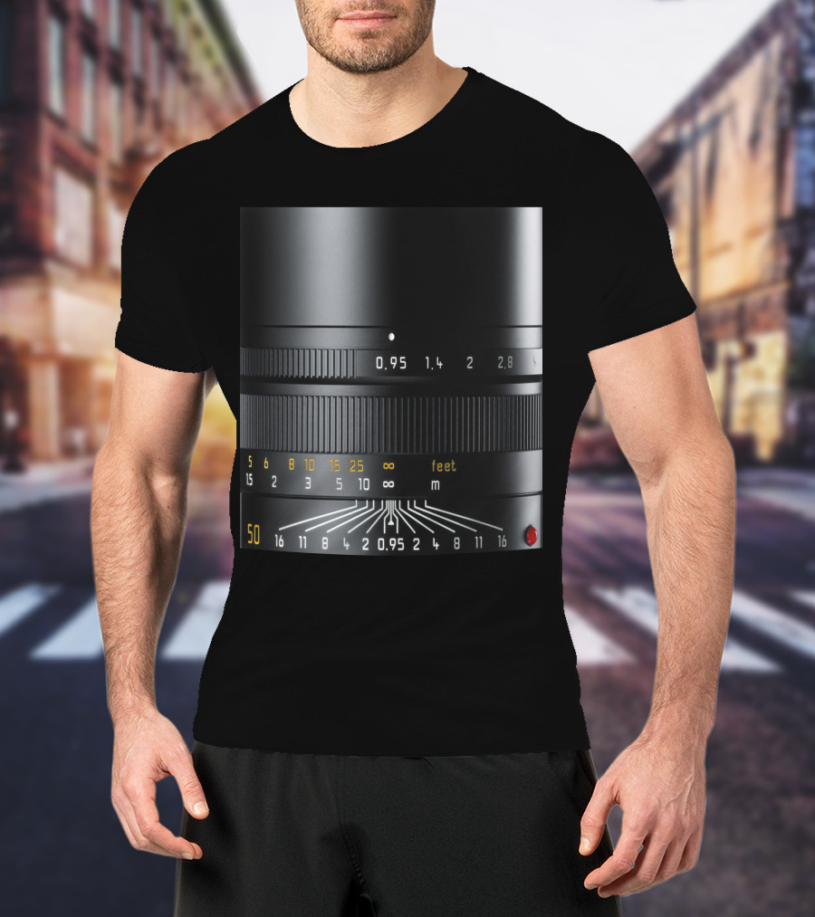 Photographer Camera Lens Detail 50mm 0.95 Aperture Measurement T-Shirt