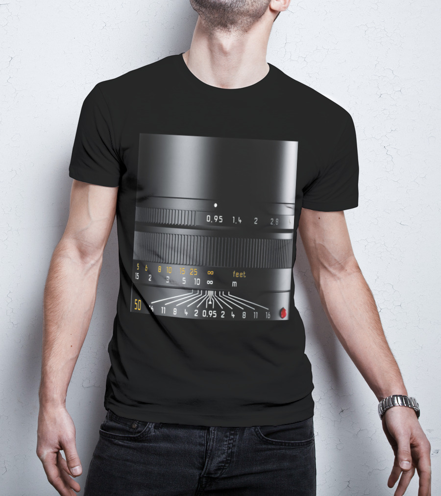 Photographer Camera Lens Detail 50mm 0.95 Aperture Measurement T-Shirt