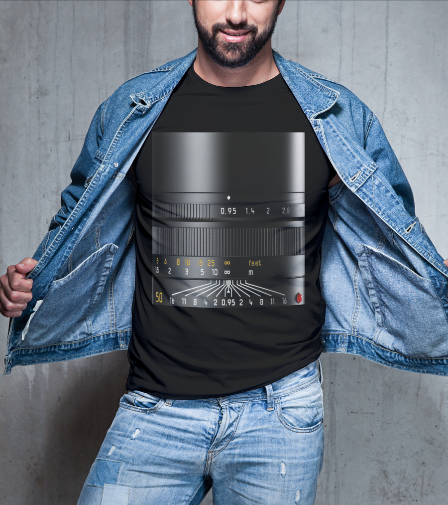 Photographer Camera Lens Detail 50mm 0.95 Aperture Measurement T-Shirt