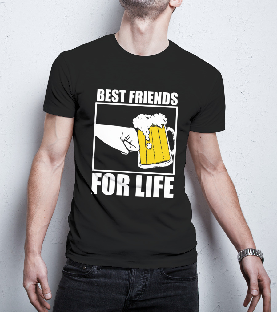 Best Friends For Life Beer Mug Fist Bump T-Shirt