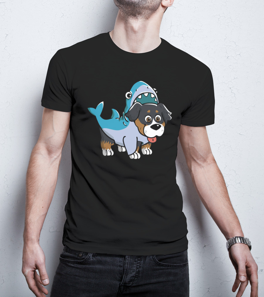 Bernese Mountain Dog In Shark Costume Fun T-Shirt