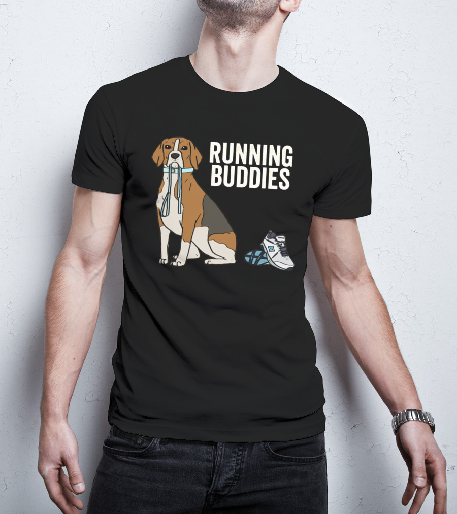 Beagle Running Buddies With Shoe And Leash T-Shirt