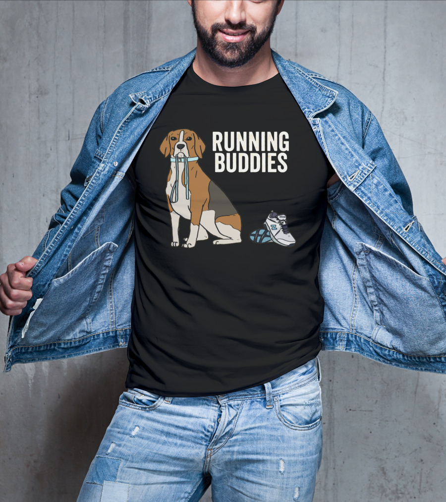 Beagle Running Buddies With Shoe And Leash T-Shirt
