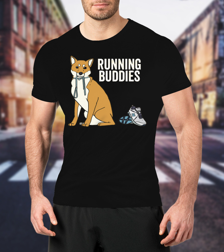 Shiba Inu Running Buddies With Sneakers T-Shirt