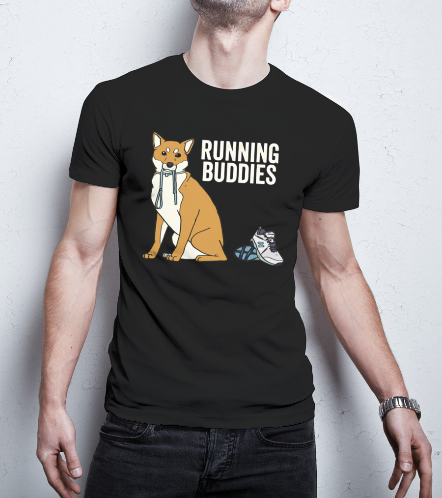 Shiba Inu Running Buddies With Sneakers T-Shirt