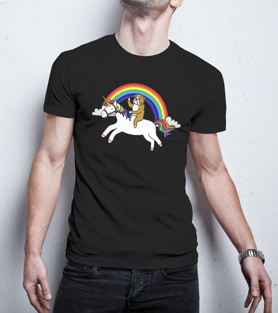 Bulldog Riding Unicorn T-Shirt
