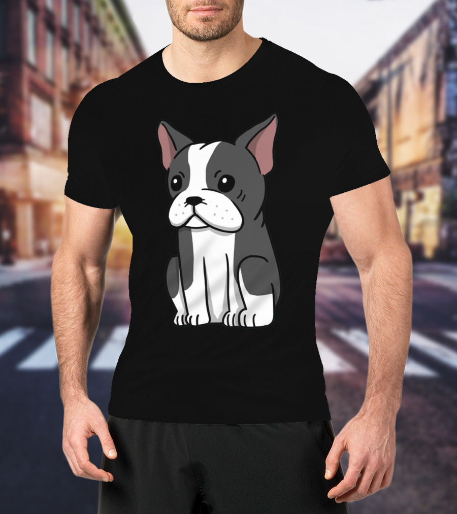 Boston Terrier Cute Cartoon T-Shirt