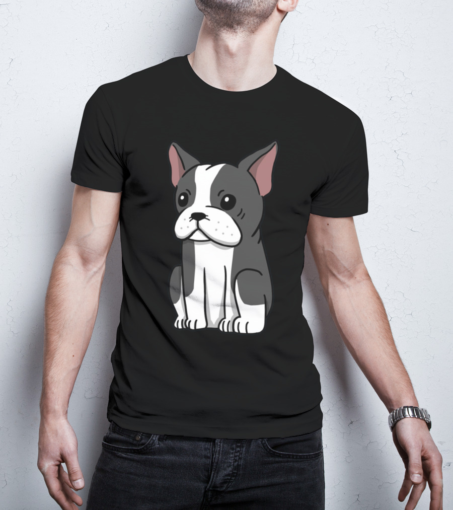 Boston Terrier Cute Cartoon T-Shirt