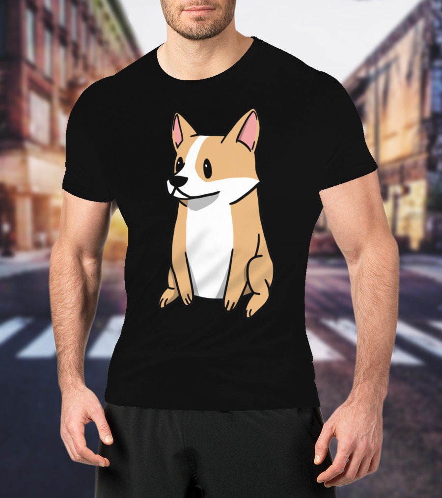 Corgi Illustration Pembroke Welsh Cartoon Dog T-Shirt