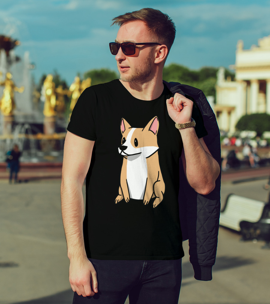 Corgi Illustration Pembroke Welsh Cartoon Dog T-Shirt