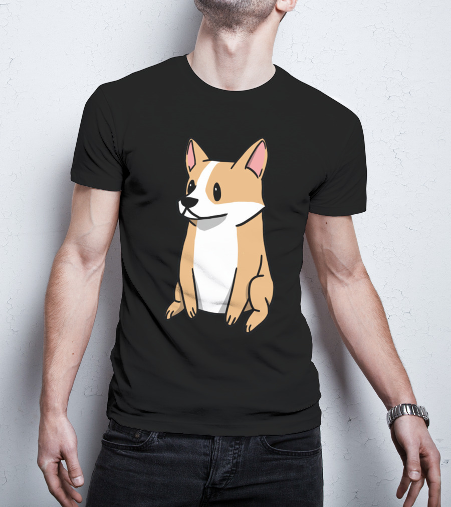 Corgi Illustration Pembroke Welsh Cartoon Dog T-Shirt