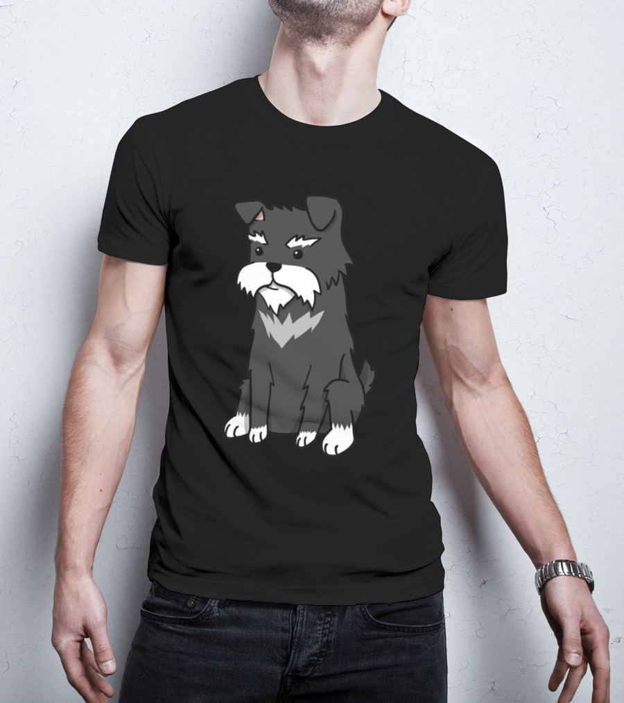 Schnauzer Cartoon Style Cute Dog T-Shirt
