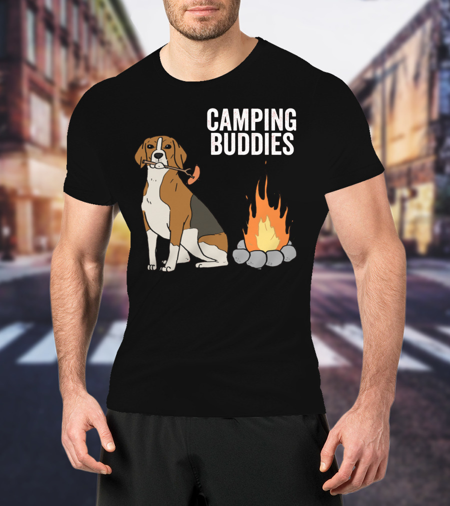 Campground Adventure With Beagle And Campfire Buddies T-Shirt