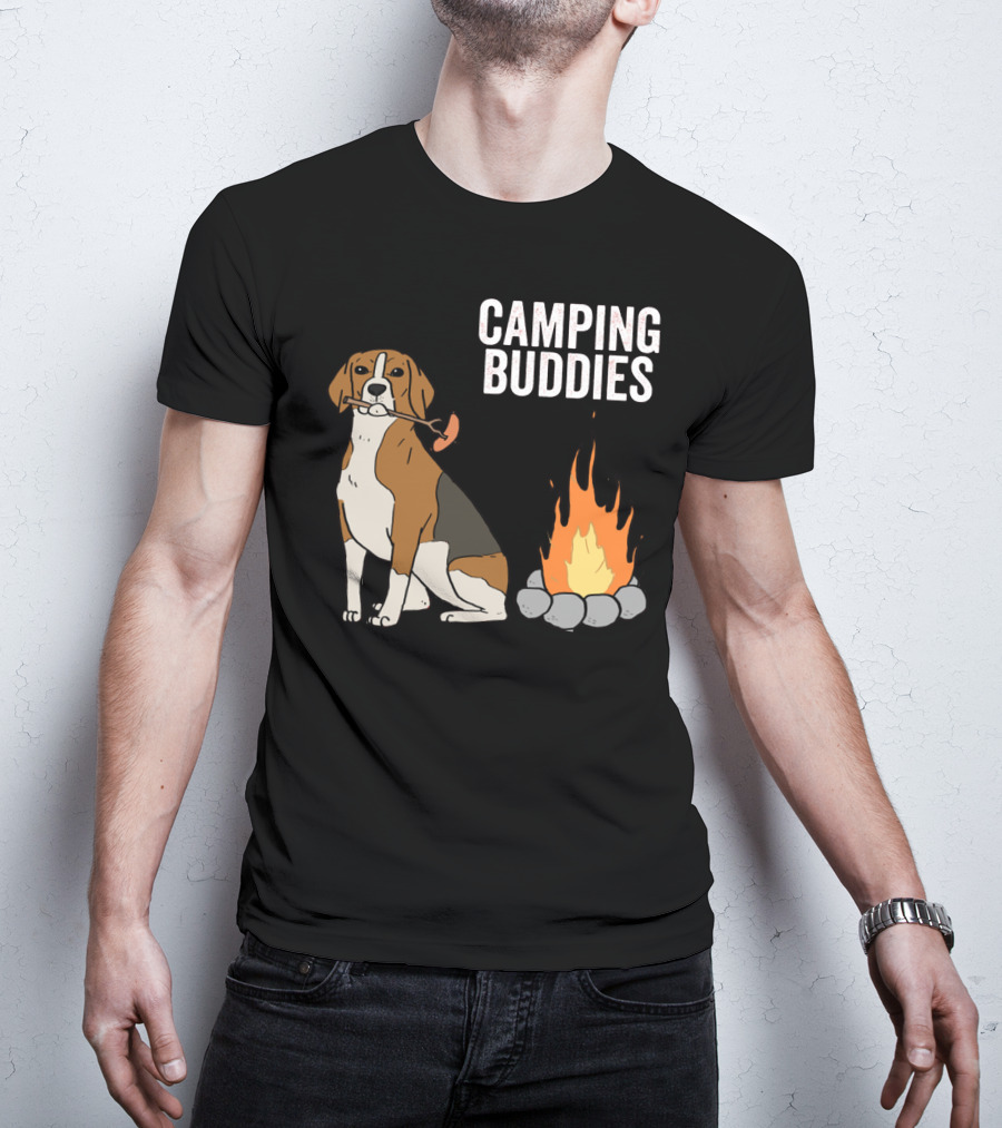 Campground Adventure With Beagle And Campfire Buddies T-Shirt