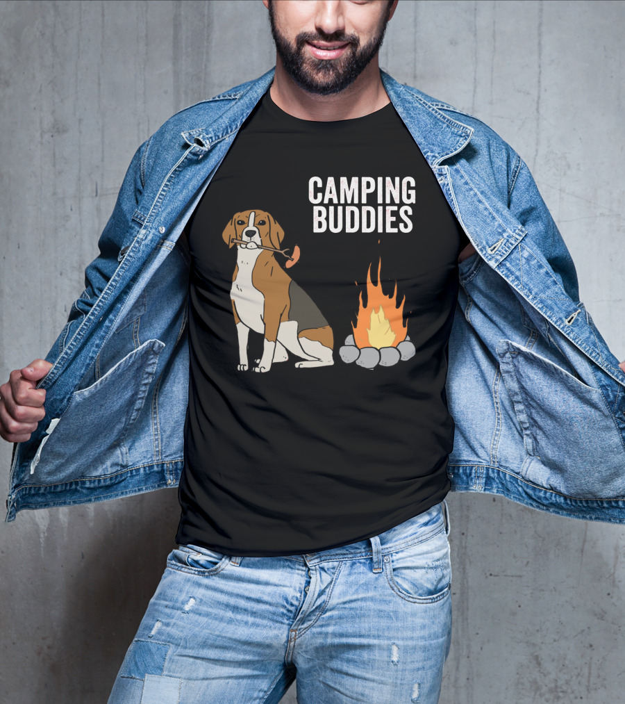 Campground Adventure With Beagle And Campfire Buddies T-Shirt
