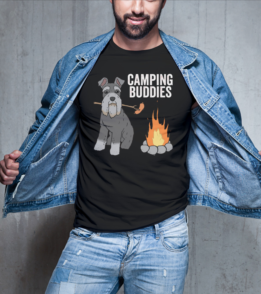 Schnauzer And Campfire Fun: Camping Buddies Delight T-Shirt