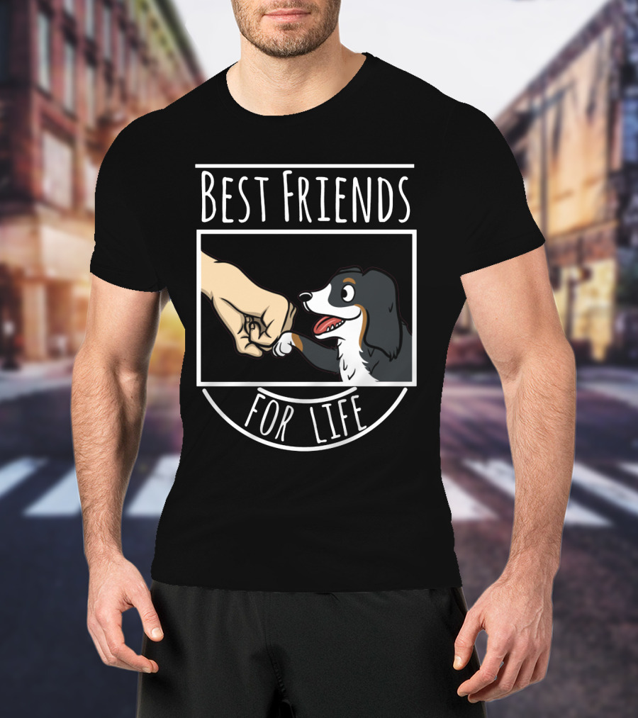 Best Friends For Life Bernese Mountain Dog Fist Bump T-Shirt