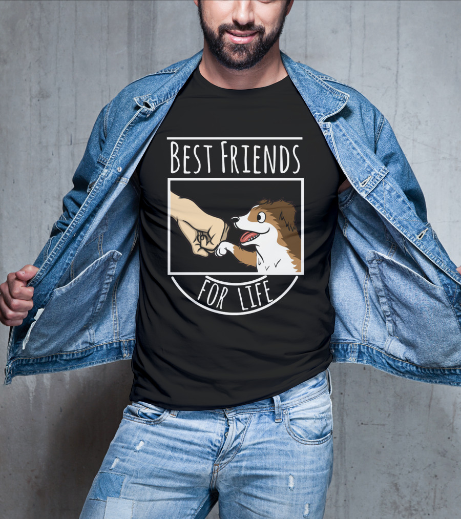 Best Friends For Life Sheltie Fist Bump Solidarity T-Shirt