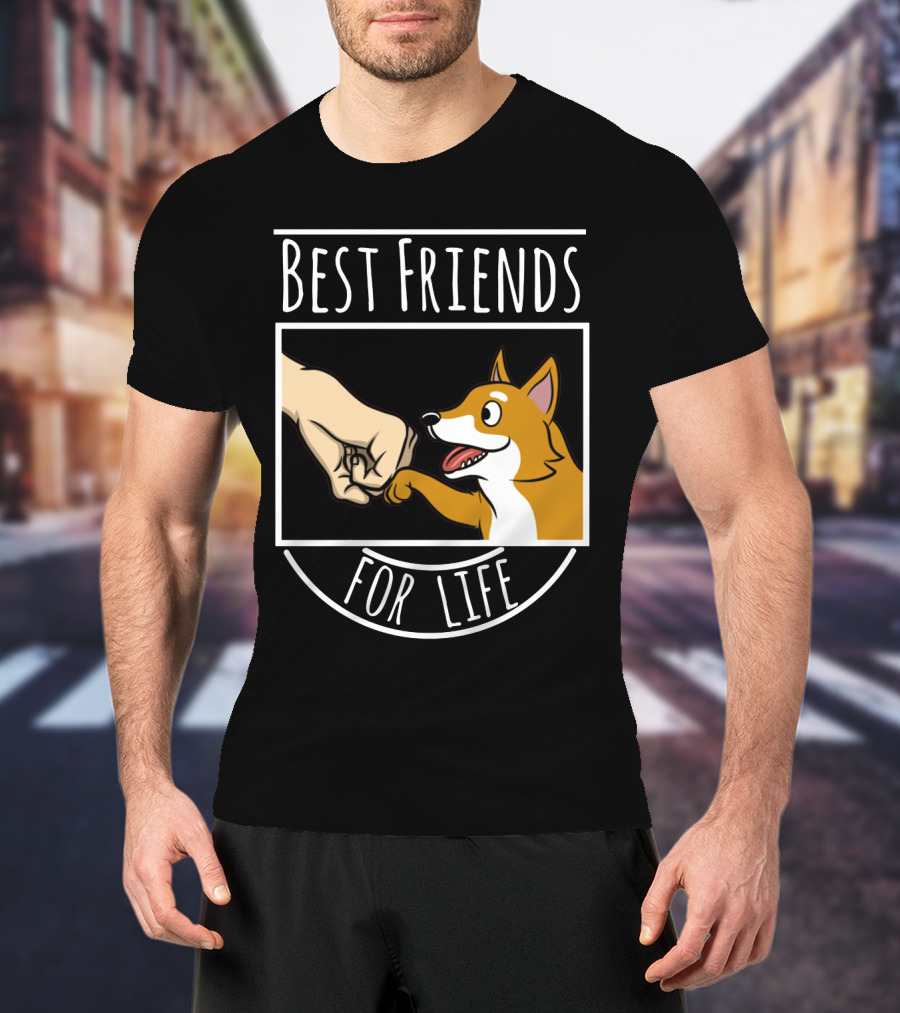 Best Friends For Life Shiba Inu Fist Bump Paws T-Shirt