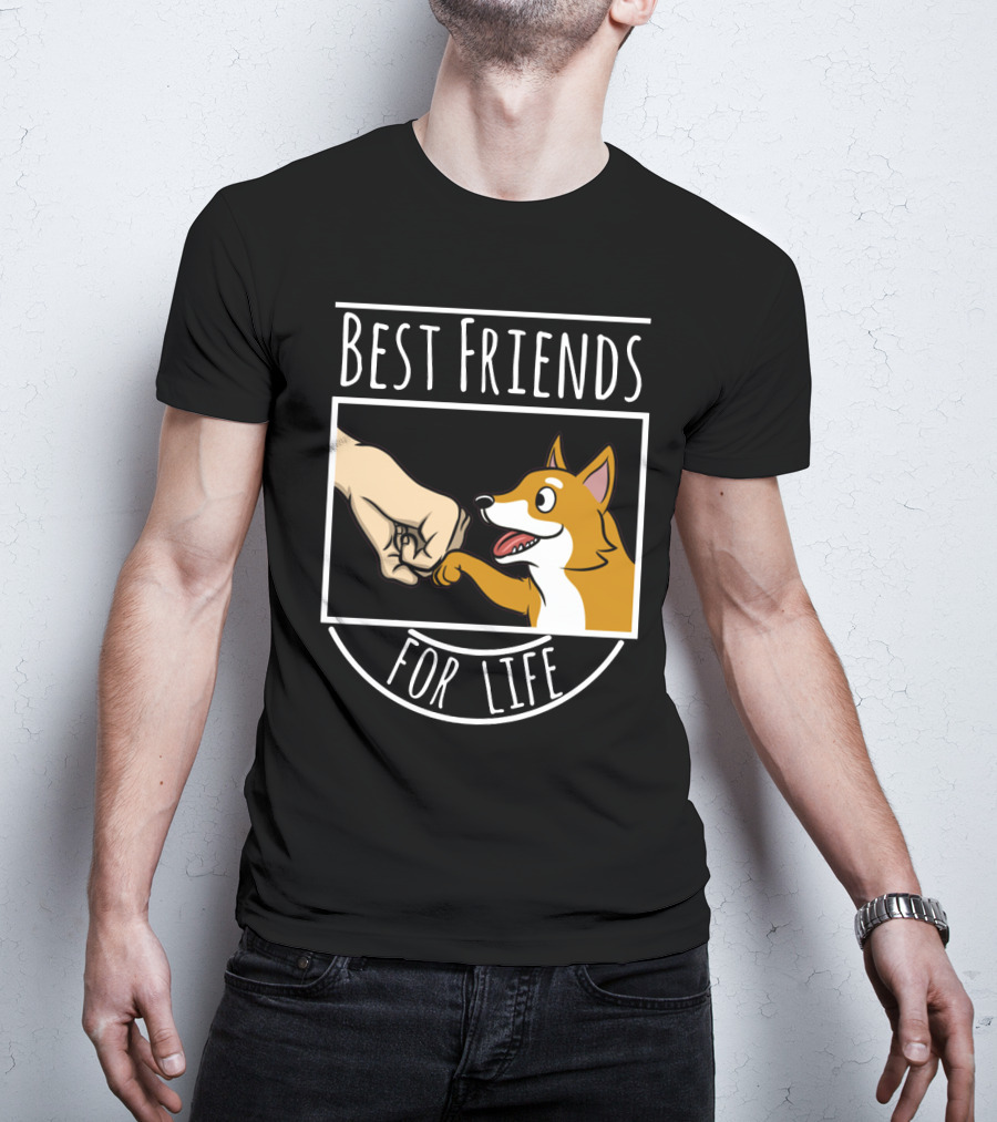 Best Friends For Life Shiba Inu Fist Bump Paws T-Shirt