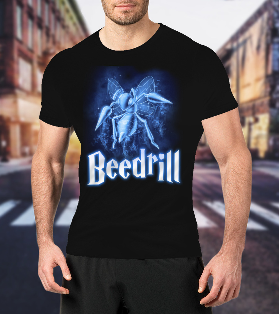 Beedrill Pokemon Patronus Glow Blue Aura T-Shirt
