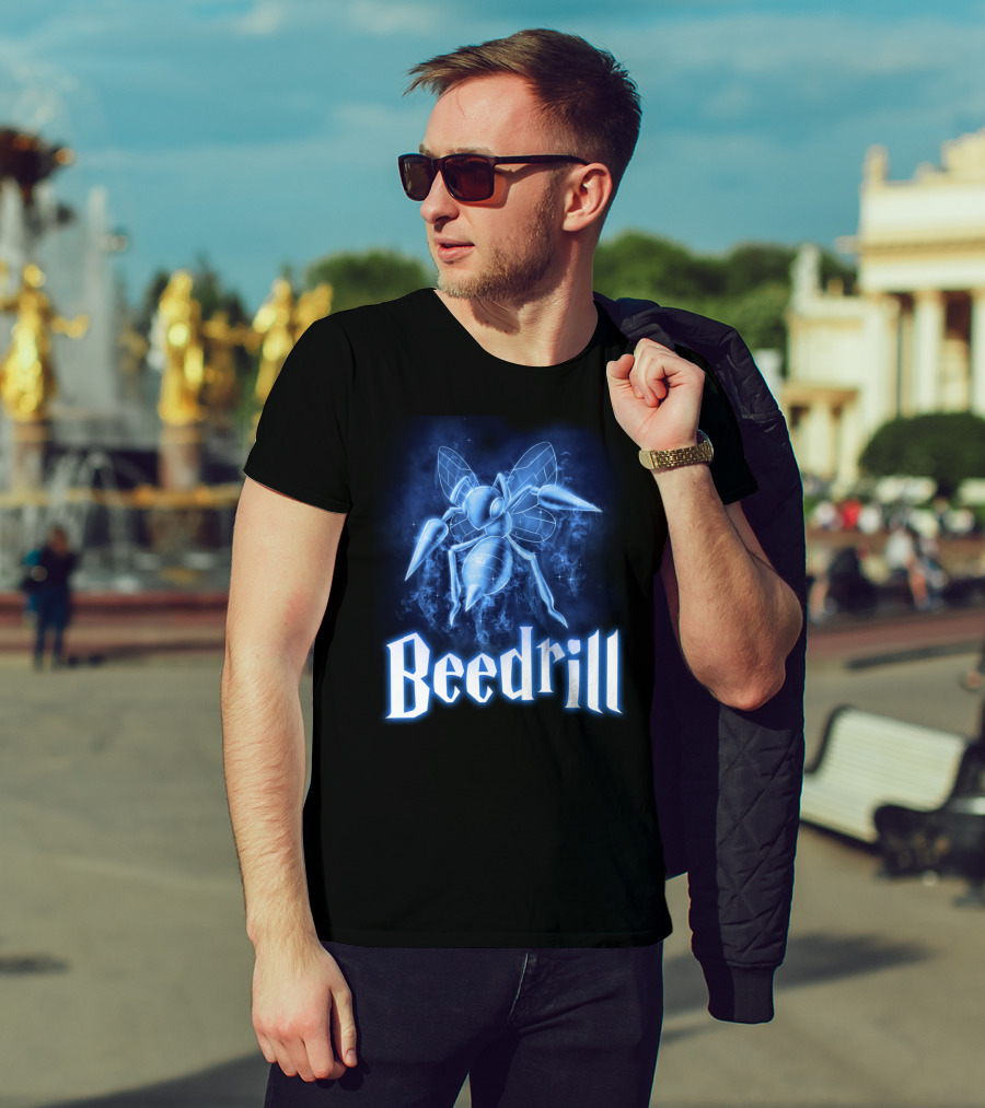 Beedrill Pokemon Patronus Glow Blue Aura T-Shirt
