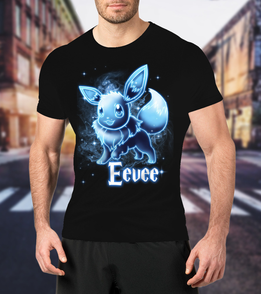 Eevee Pokemon Patronus Neon Glow Effect T-Shirt