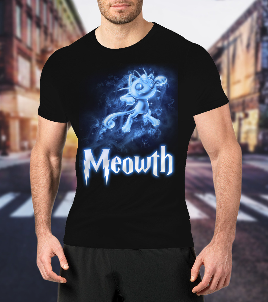 Meowth Pokemon Wizardry Aura T-Shirt