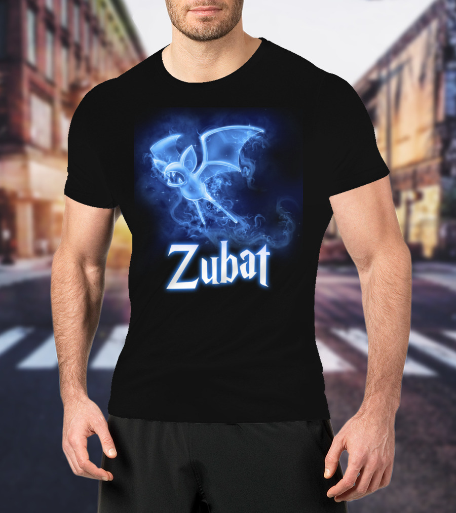 Zubat Pokemon Patronus Glowing Blue Mystical Bat T-Shirt