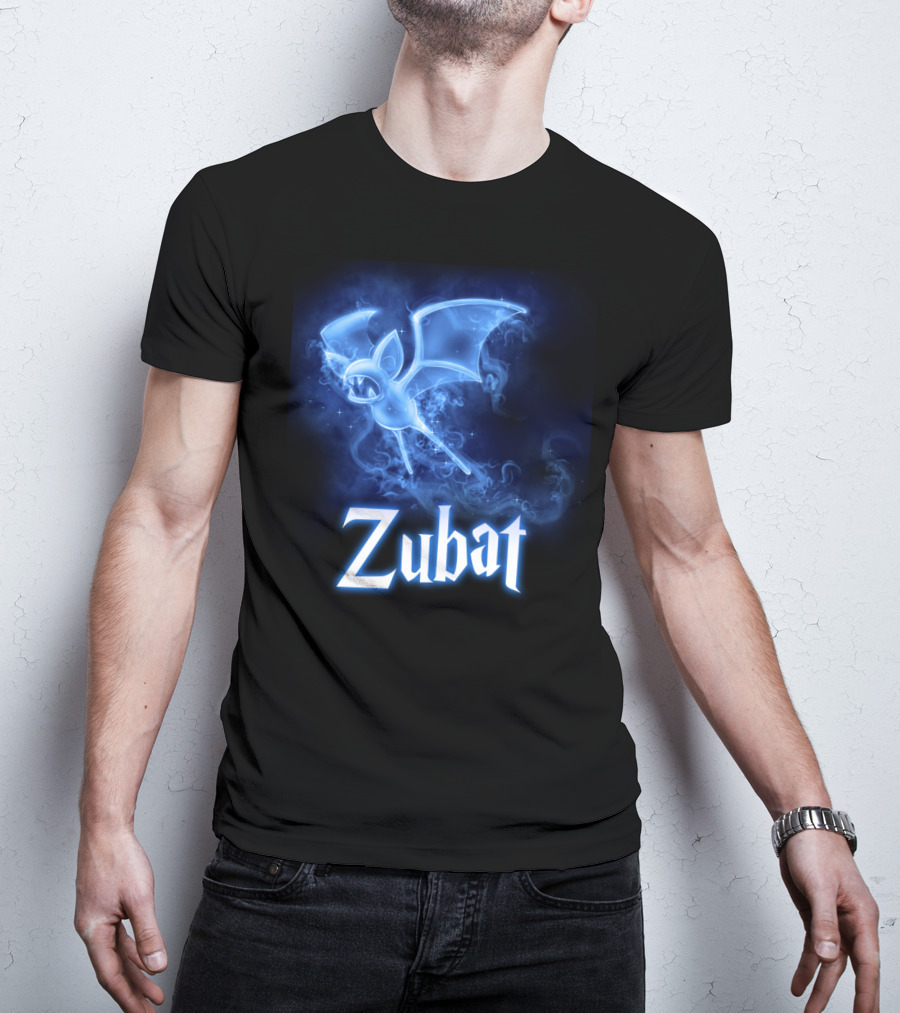 Zubat Pokemon Patronus Glowing Blue Mystical Bat T-Shirt